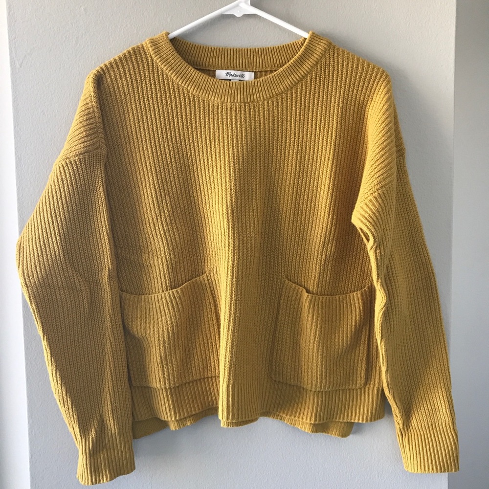 Madewell Mustard Yellow Pocket Sweater